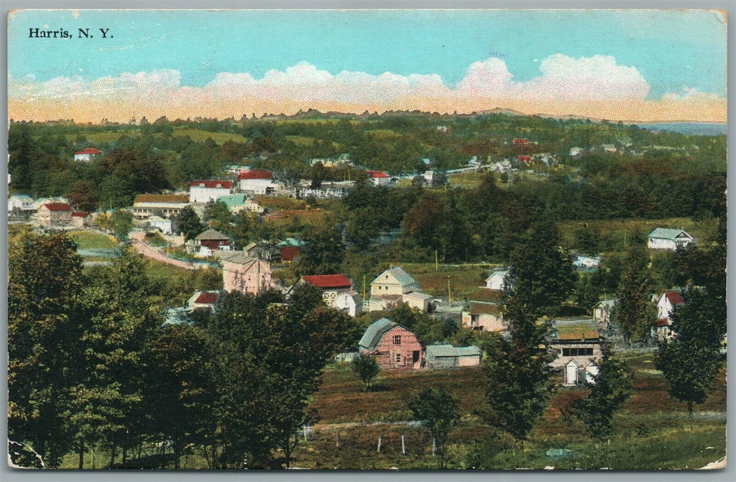 HARRIS NY PANORAMA ANTIQUE POSTCARD