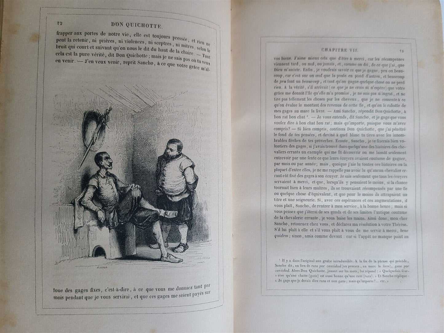 1836 DON QUICHOTTE DE LA MANCHE MIGUEL de CERVANTES 2 VOLS antique ILLUSTRATED