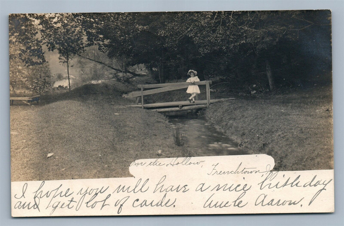 FRENCHTOWN NJ IN THE HOLLOW ANTIQUE REAL PHOTO POSTCARD RPPC