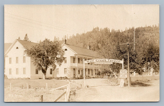 WOLF CREEK TAVERN OR ANTIQUE REAL PHOTO POSTCARD RPPC