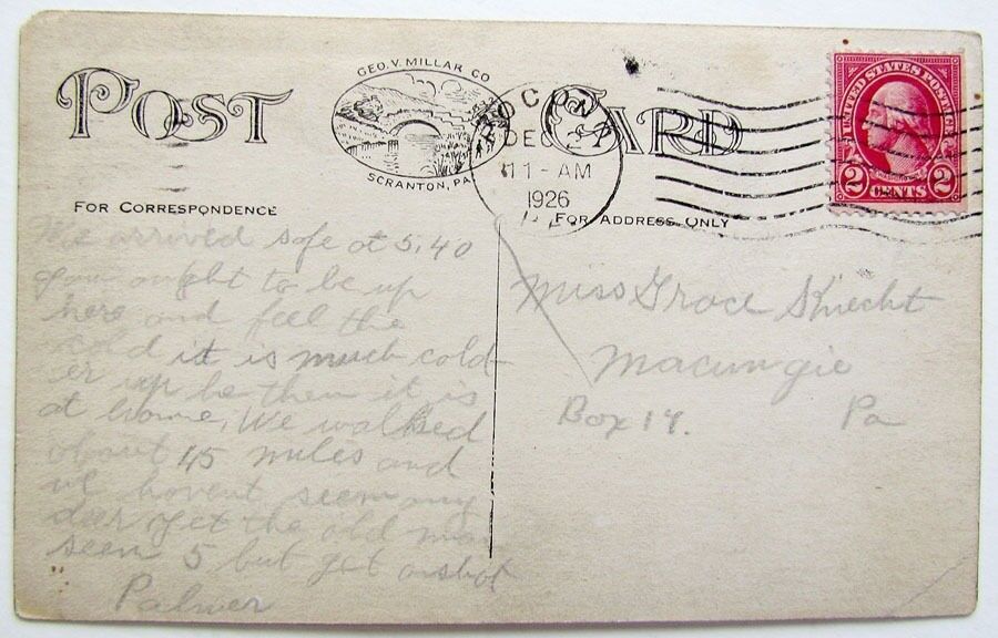 1926 VINTAGE POSTCARD THE SWIFTWATER & TENNIS COURT SWIFTWATER PA