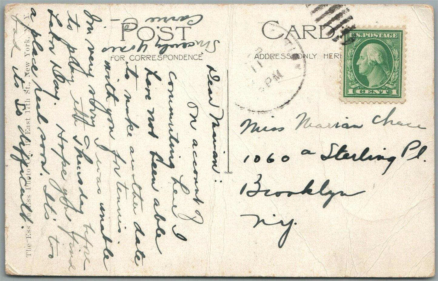 WHITE HOUSE STATION NJ DUTCH REFORMED CHURCH ANTIQUE POSTCARD