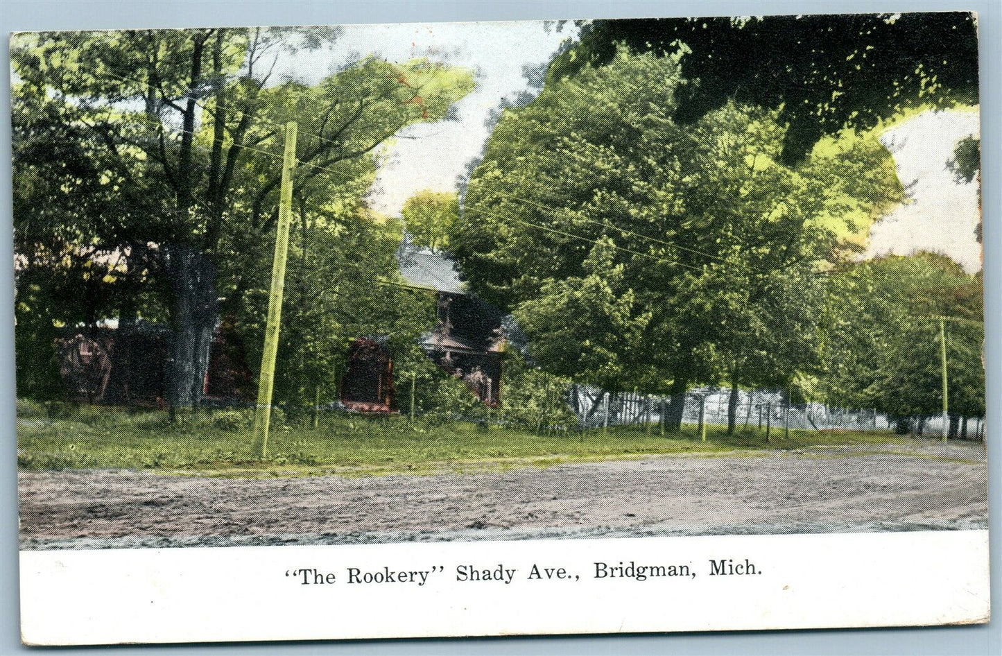 BRIDGMAN MI THE ROOKERY SHADY AVE ANTIQUE POSTCARD