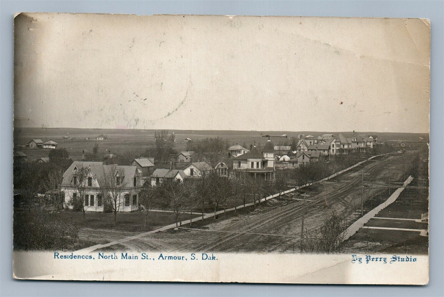 ARMOUR SD NORTH MAIN STREET ANTIQUE REAL PHOTO POSTCARD RPPC