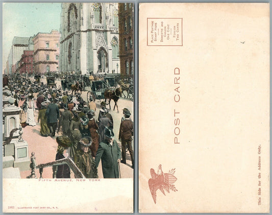 NEW YORK CITY N.Y. FIFTH AVENUE UNDIVIDED ANTIQUE POSTCARD