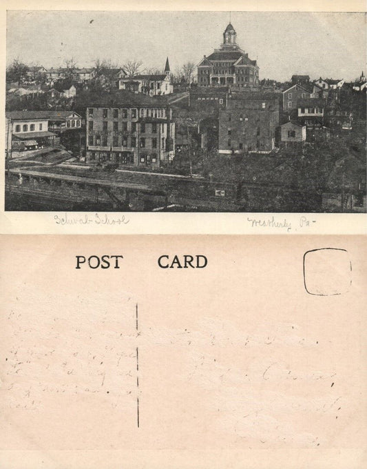 WEATHERLY PA SCHWAB SCHOOL ANTIQUE POSTCARD