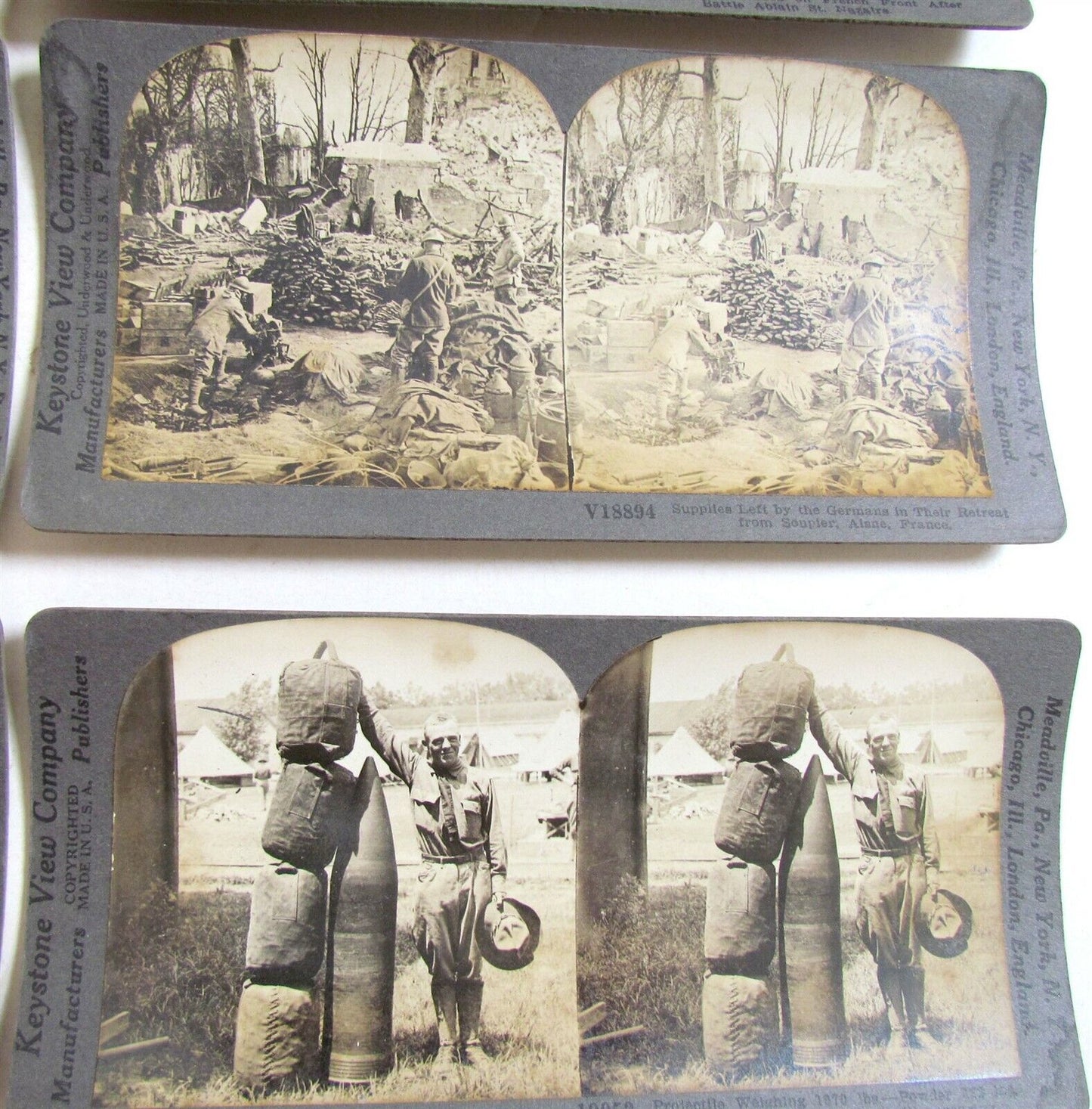 LOT of 9 MILITARY SCENES WWI STEREOVIEW PHOTOS Keystone View Co.