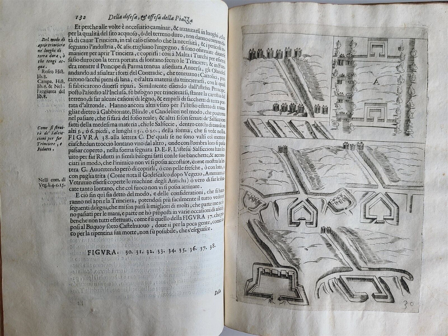 1654 ILLUSTRATED MILITARY FORTIFICATIONS DIFESA ET OFFESA DELLE PIAZZE antique