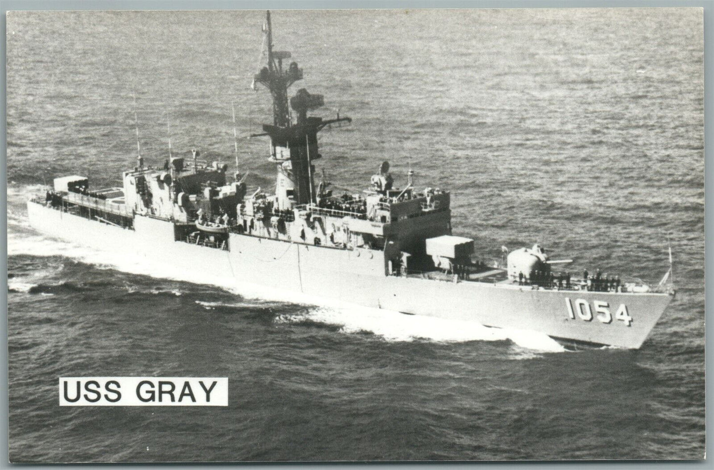 MILITARY SHIP USS GRAY VINTAGE REAL PHOTO POSTCARD RPPC