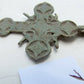 RUSSIAN 18th CENTURY RARE SHAPE ANTIQUE BRASS NECK CROSS icon