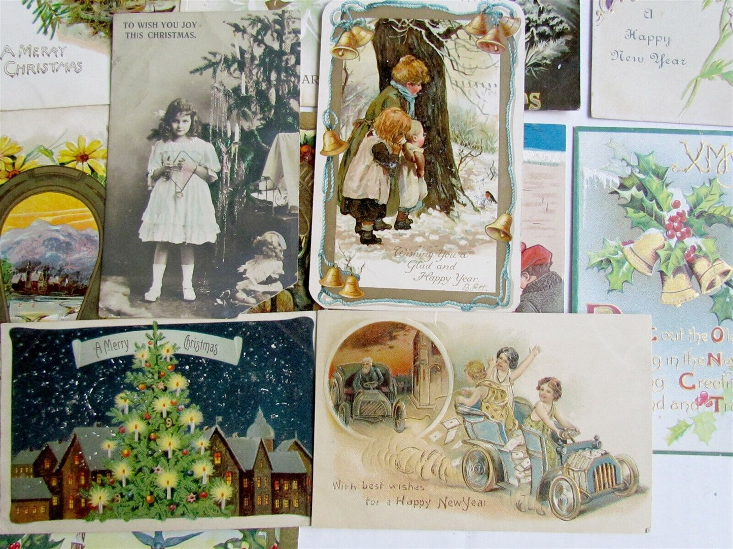 lot of 32 CHRISTMAS & NEW YEAR ANTIQUE POSTCARDS