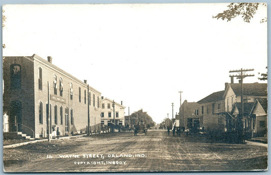 ORLAND IN WAYNE STREET ANTIQUE REAL PHOTO POSTCARD RPPC