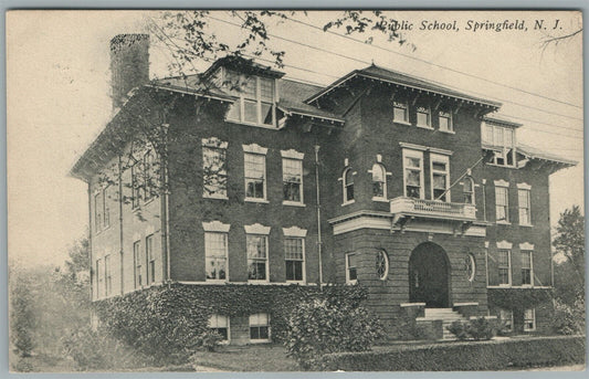 SPRINGFIELD NJ PUBLIC SCHOOL ANTIQUE POSTCARD