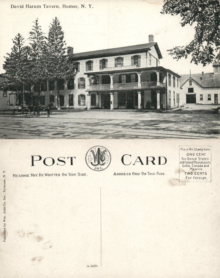 HOMER N.Y. DAVID HARUM TAVERN ANTIQUE POSTCARD