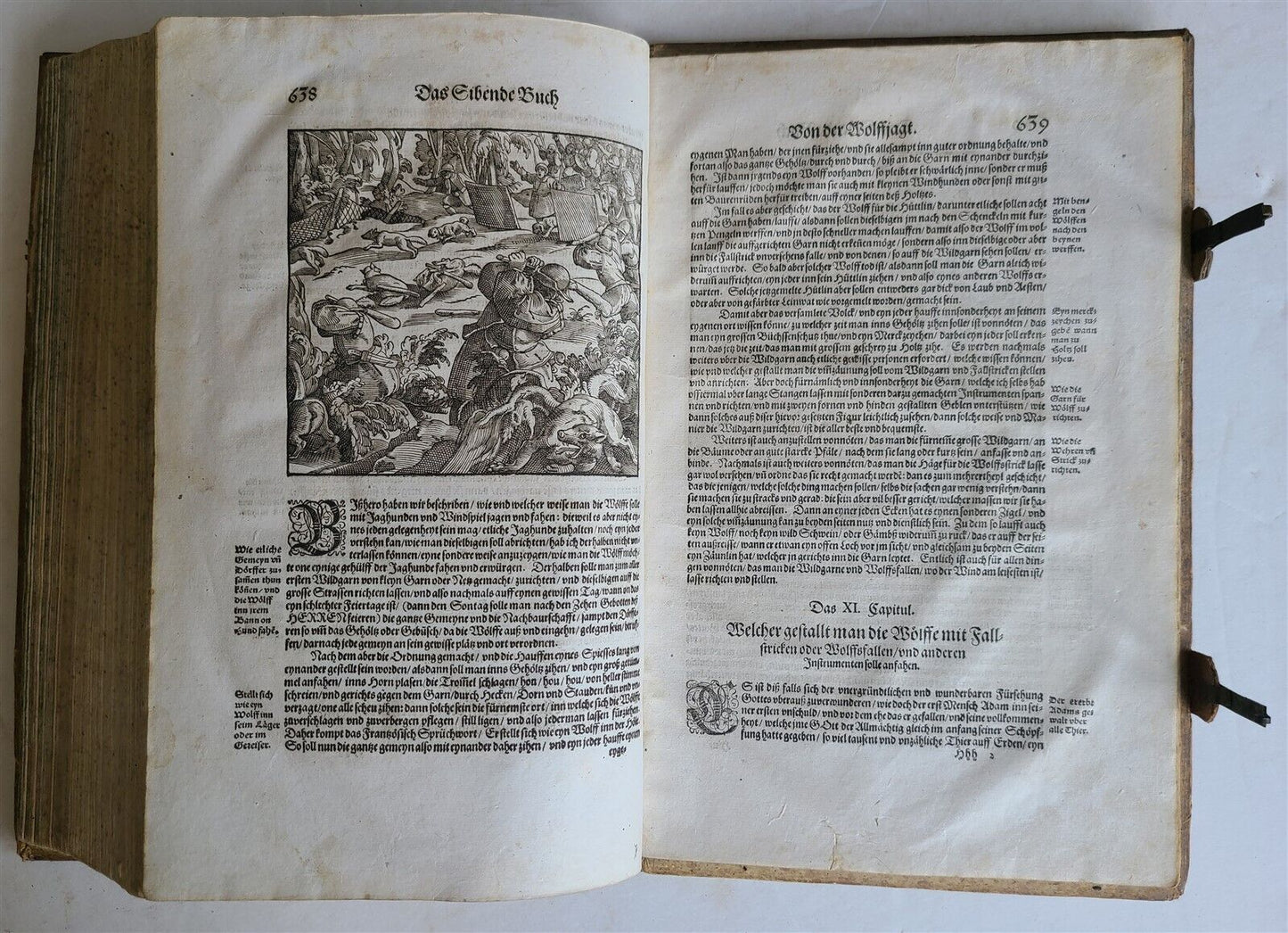 1580 ILLUSTRATED by Tobias Stimmer & J. Amman FOLIO antique HUNTING FALCONRY