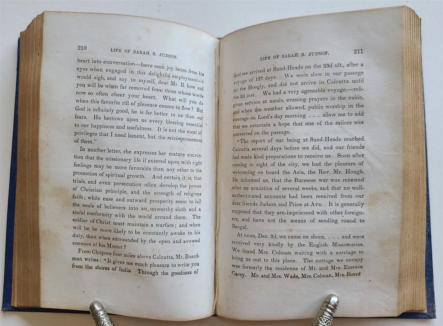 1857 THE LIVES of Mrs. ANN SARAH & EMILY .JUDSON MISSIONARIES in BURMAH antique