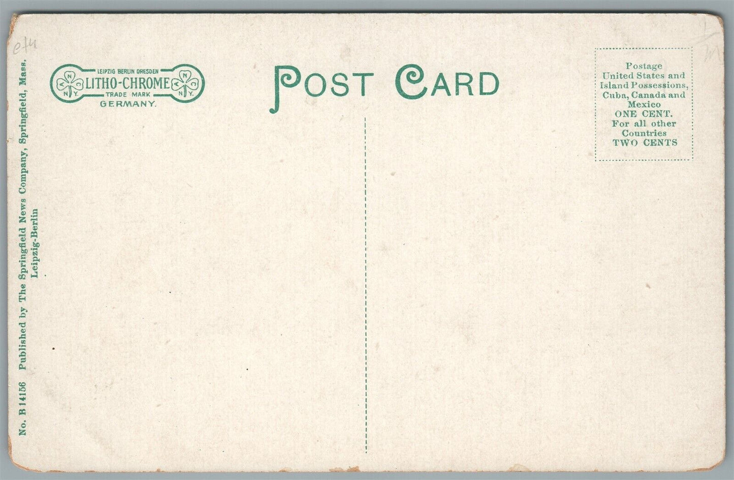 WESTFIELD MA COURT STREET FROM DAY AVE. ANTIQUE POSTCARD