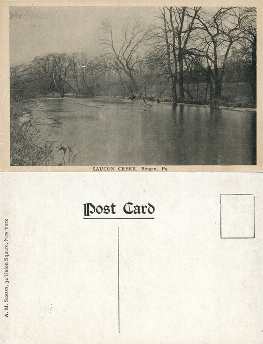 BINGEN PA SAUCON CREEK ANTIQUE POSTCARD