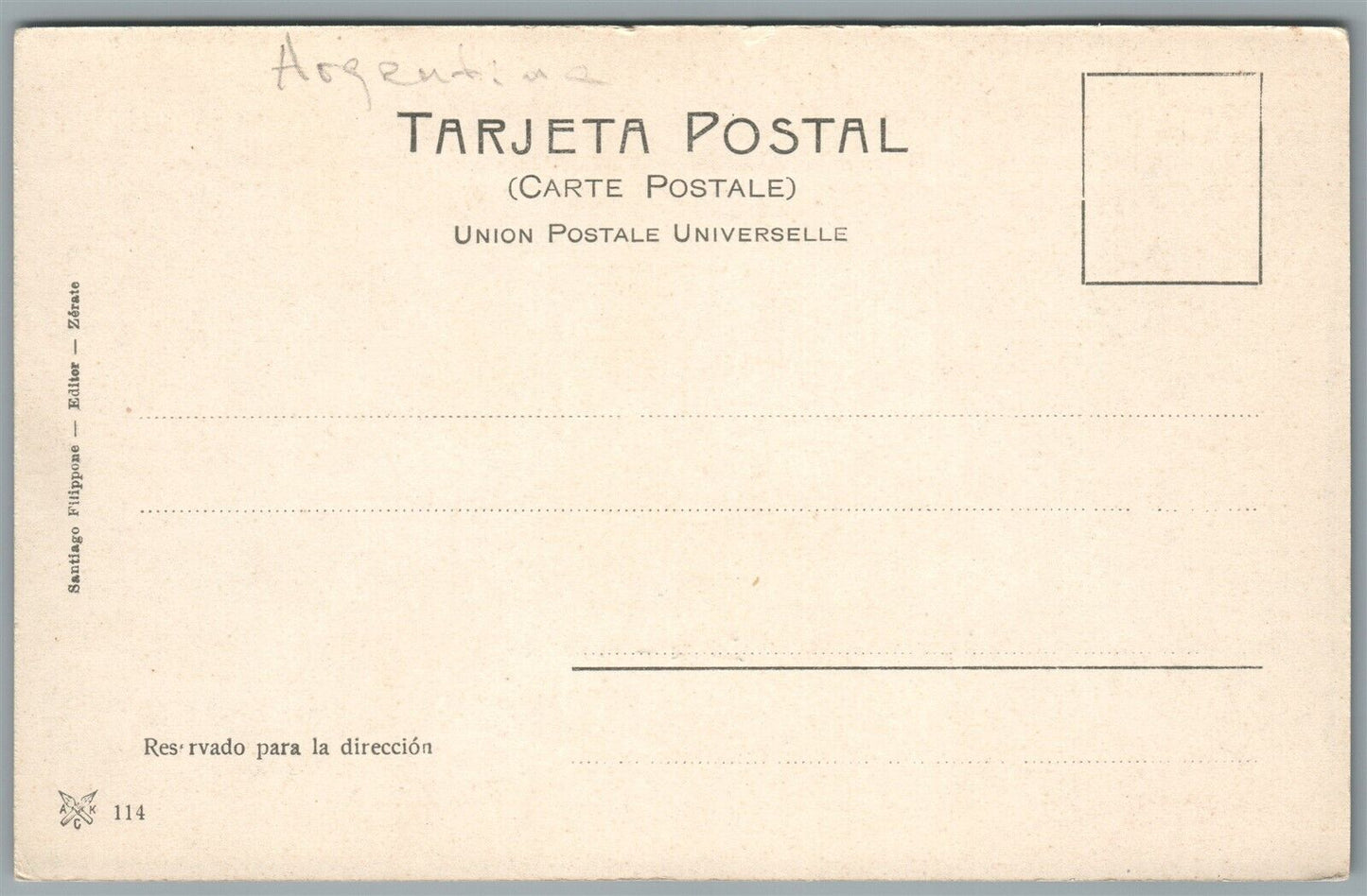 ARGENTINA ZARATE FRIGORIFICO ANTIQUE POSTCARD