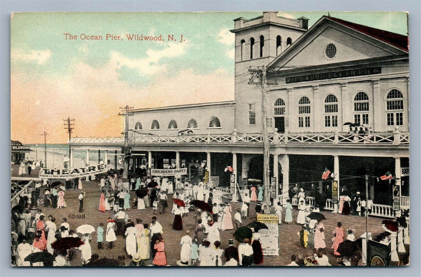 WILDWOOD NJ OCEAN PIER ANTIQUE POSTCARD