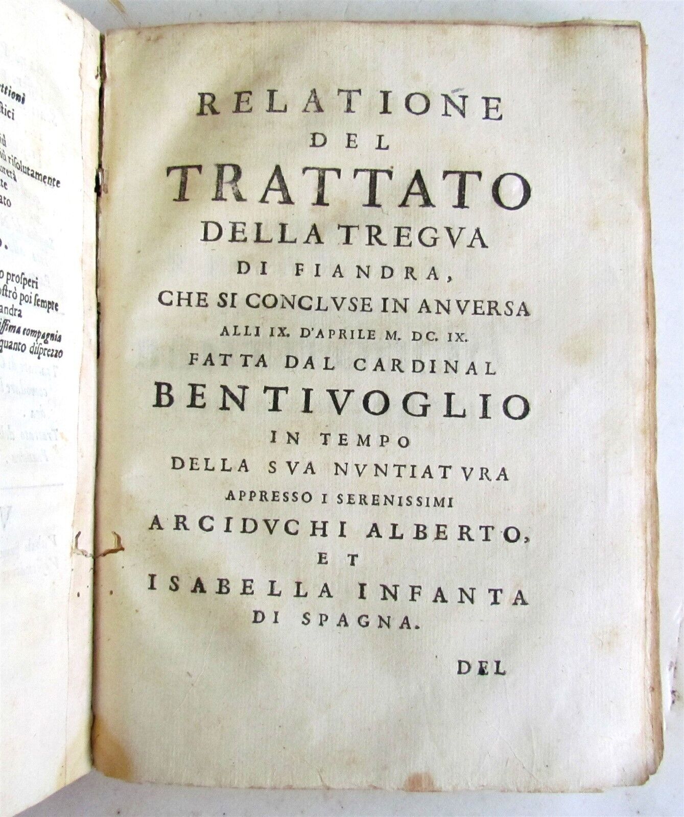 1630 RELATIONI DEL CARDINALE BENTIVOGLIO antique VELLUM BOUND