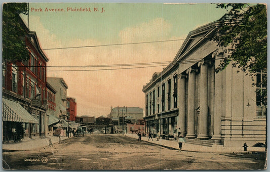 PLAINFIELD NJ PARK AVENUE ANTIQUE POSTCARD