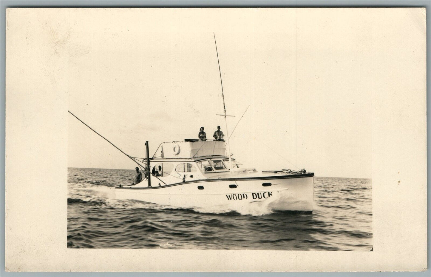 YACHT WOOD DUCK VINTAGE REAL PHOTO POSTCARD RPPC