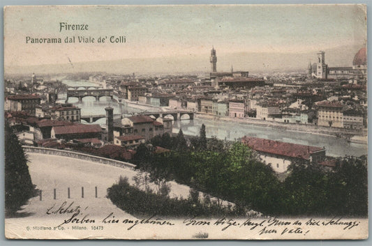 ITALY FIRENZE PANORAMA ANTIQUE POSTCARD