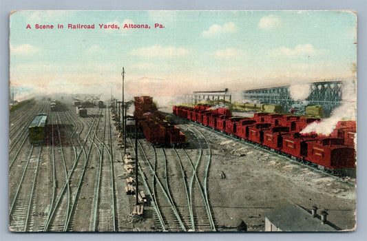 ALTOONA PA RAILROAD YARDS ANTIQUE POSTCARD RAILWAY