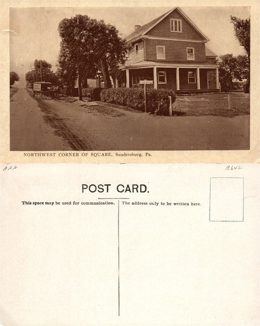 SOUDERSBURG PA NORTHWEST CORNER OF SQUARE VINTAGE POSTCARD