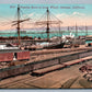 OAKLAND CA SHIPPING SCENE AT LONG WHARF ANTIQUE POSTCARD