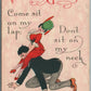 VALENTINE GREETINGS ANTIQUE POSTCARD Dont sit on my neck