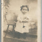 LITTLE GIRL w/ NICE DOLL ANTIQUE REAL PHOTO POSTCARD RPPC