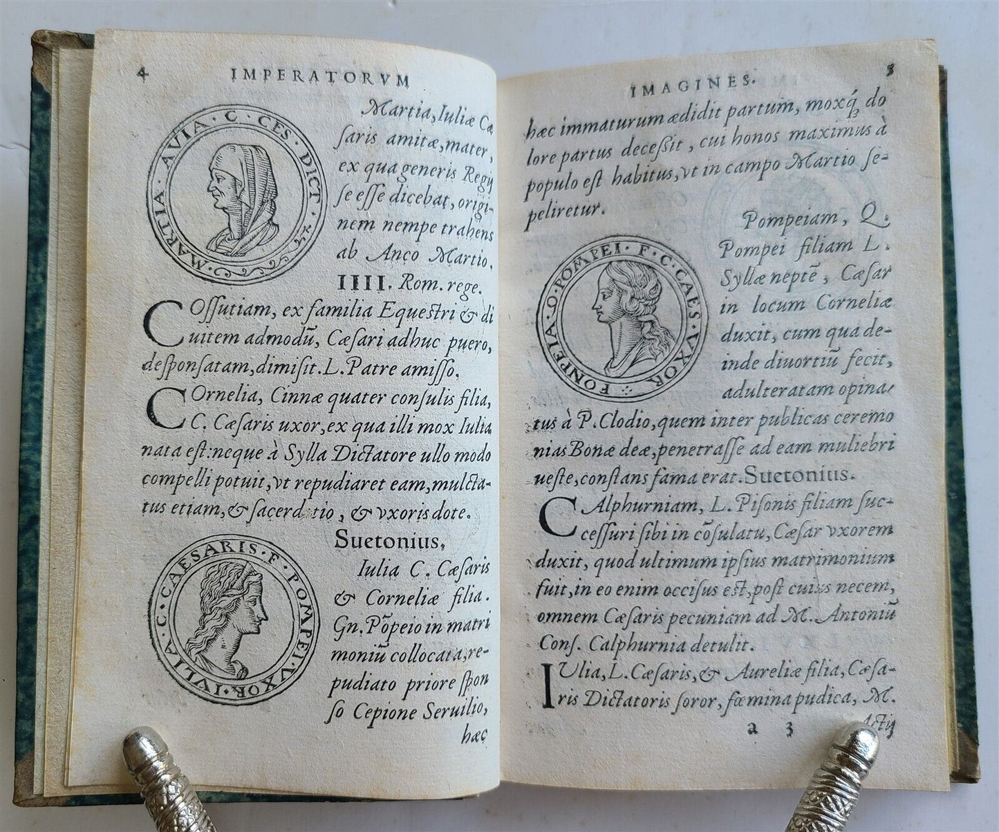 1550 LIVES of EMPERORS & CAESARS ILLUSTRATED w/ 138 PORTRAITS antique in LATIN