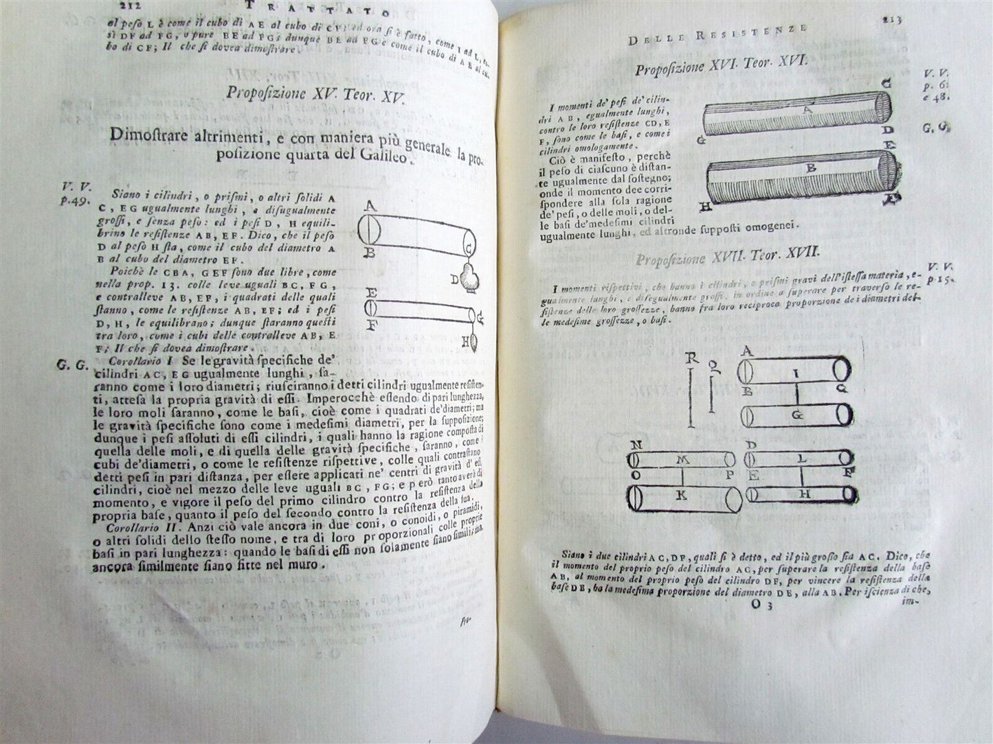 1718 GALILEO GALILEI 3 volumes OPERE illustrated VELLUM BOUND antique SCARCE