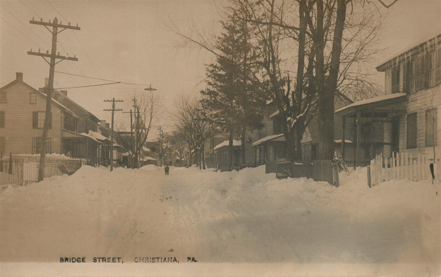CHRISTIANA PA BRIDGE STR. ANTIQUE REAL PHOTO POSTCARD RPPC