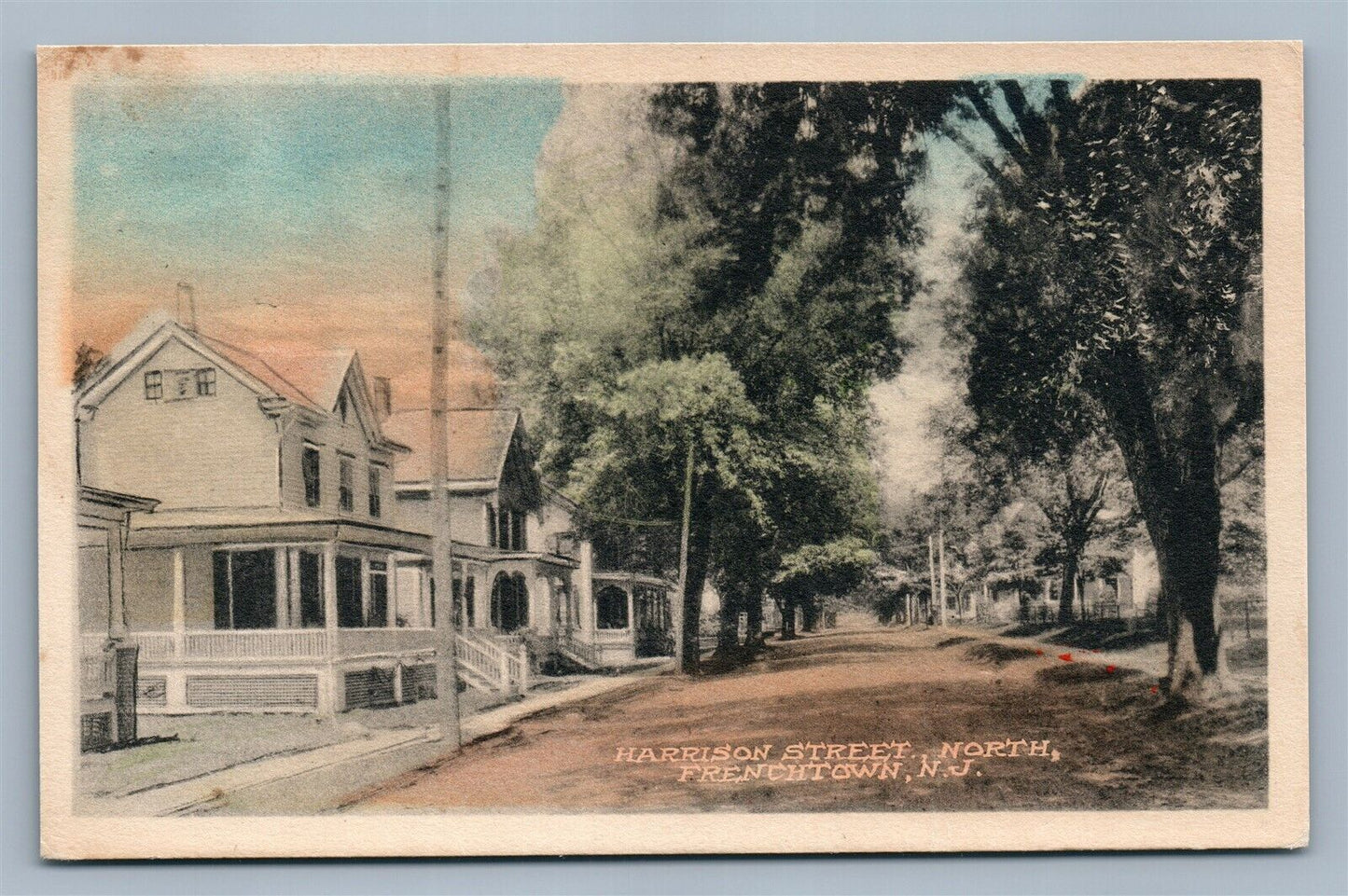 FRENCHTOWN NJ HARRISON STREET NORTH ANTIQUE POSTCARD
