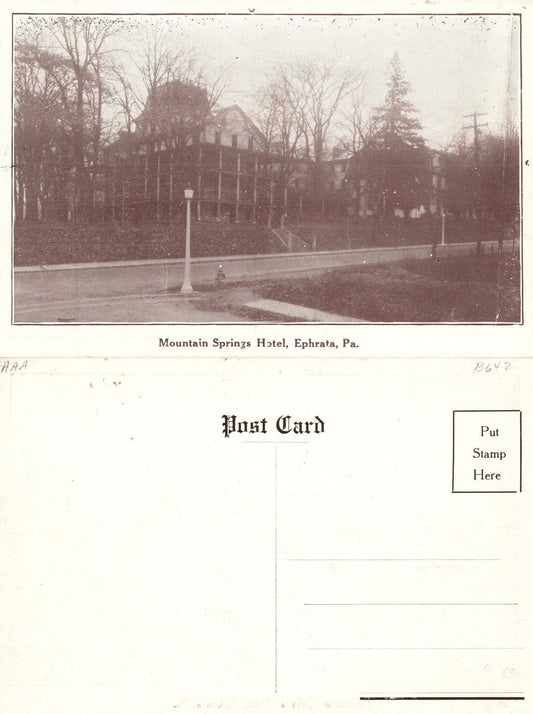 EPHRATA PA MOUNTAIN SPRINGS HOTEL ANTIQUE POSTCARD