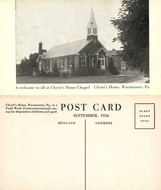 WARMINSTER PA CHRIST'S HOME CHAPEL ANTIQUE POSTCARD