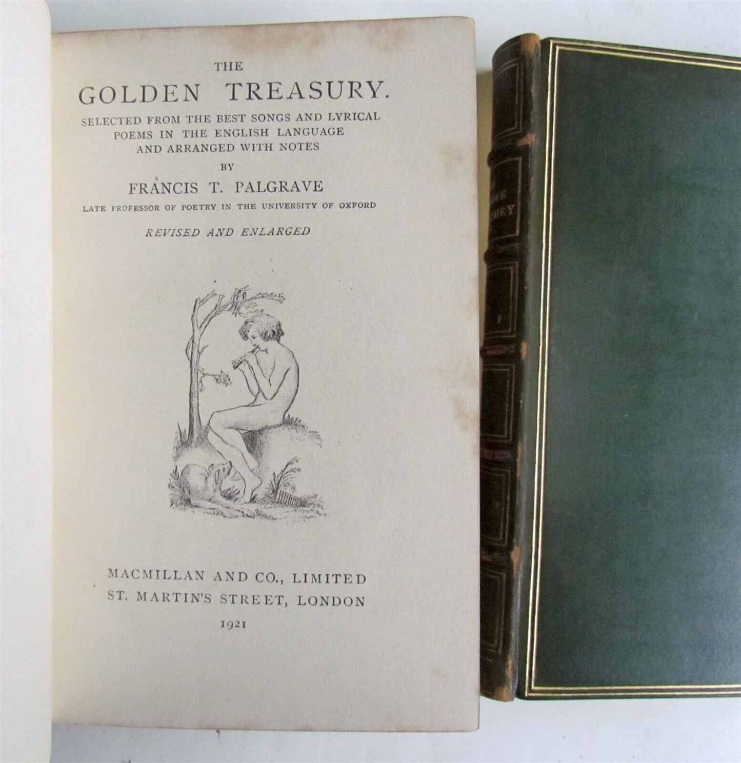 1921-24 GOLDEN TREASURY FRANCIS PALGRAVE 2 volumes FINE SIGNED BINDINGS antique