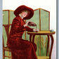 CARTHAGE NY WINE DRINKING GIRL ANTIQUE POSTCARD