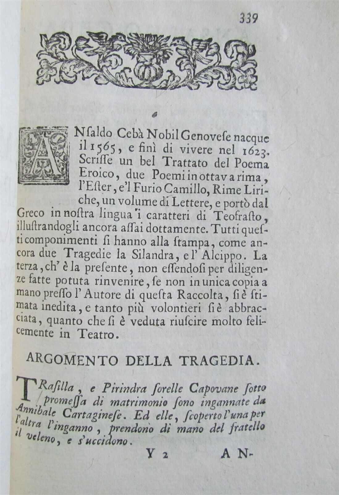 1746 Teatro Italiano o Sia scelta di tragedie antique in Italian vellum