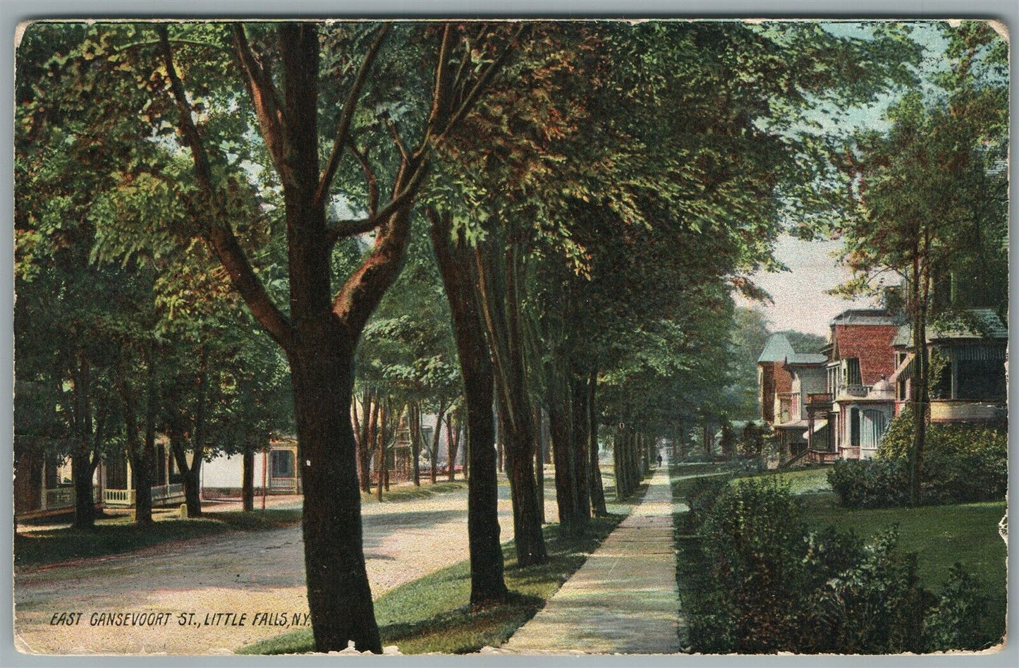 LITTLE FALLS NY EAST GANSEVOORT STREET ANTIQUE POSTCARD