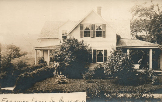 FARAWAY FARM SO. ASHFIELD MASS ANTIQUE REAL PHOTO POSTCARD RPPC