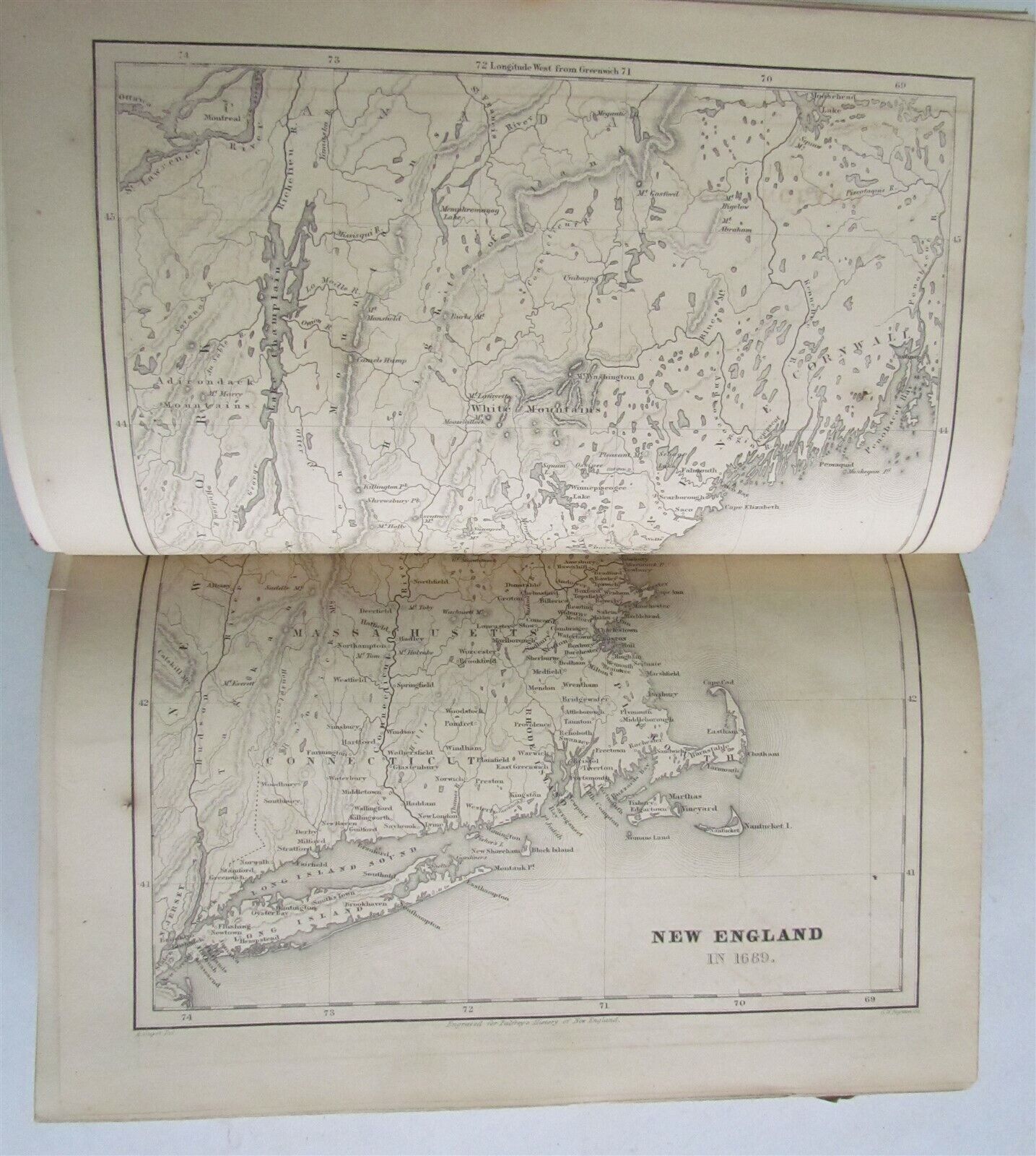 1865 HISTORY OF NEW ENGLAND by J. PALFREY Vol. III antique