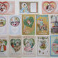 LOT of 13 VALENTINE ANTIQUE EMBOSSED POSTCARDS w/ ROMANTIC COUPLES & FLOWERS