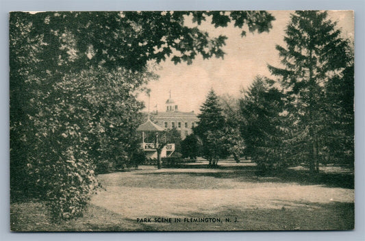 FLEMINGTON NJ PARK SCENE ANTIQUE POSTCARD