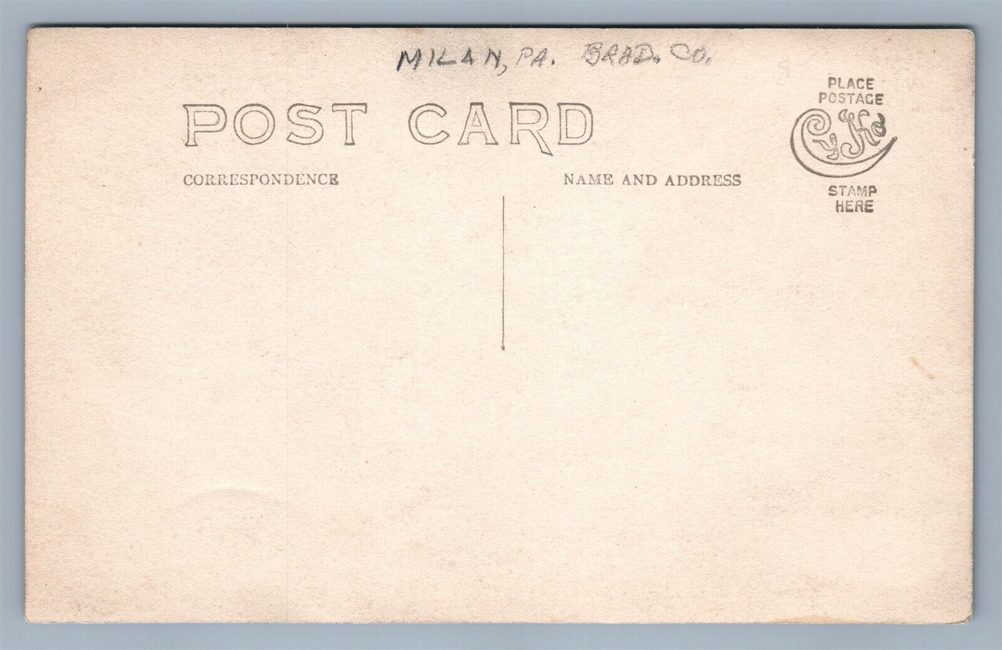 MILAN PA ANTIQUE REAL PHOTO POSTCARD RPPC w/ AUTOMOBILE