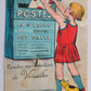 FRENCH COMIC POSTCARD MAILBOX w/ FOLDING MINIATURE VIEWS of VERSAILLES