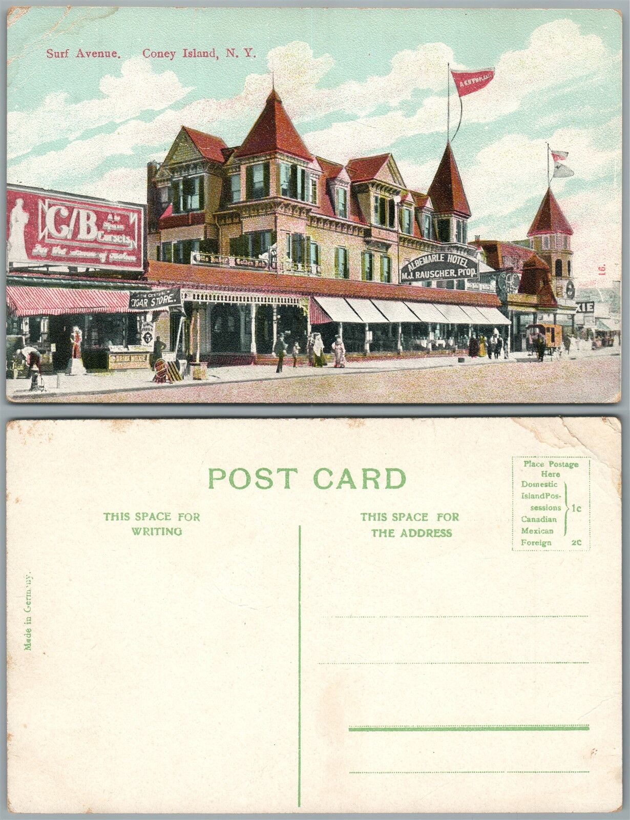 BROOKLYN N.Y. SURF AVENUE ANTIQUE POSTCARD